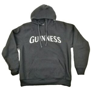 Guinness Beer Official Rare Ltd Black Hoodie Pullover Fleece Sweatshirt Patch M